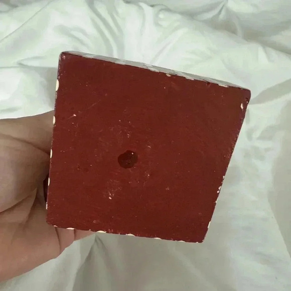 VTG 90’s Candlestick Christmas Snowman Cottagecore Country Wooden Hand Painted - Picture 5 of 11